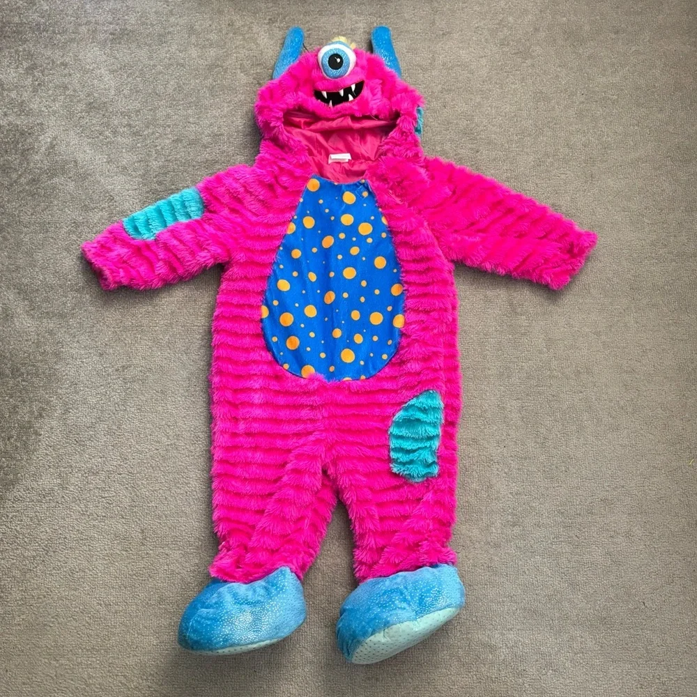 Meijer Fuzzy Polka Dot Monster Halloween Dress Up Costume Girls